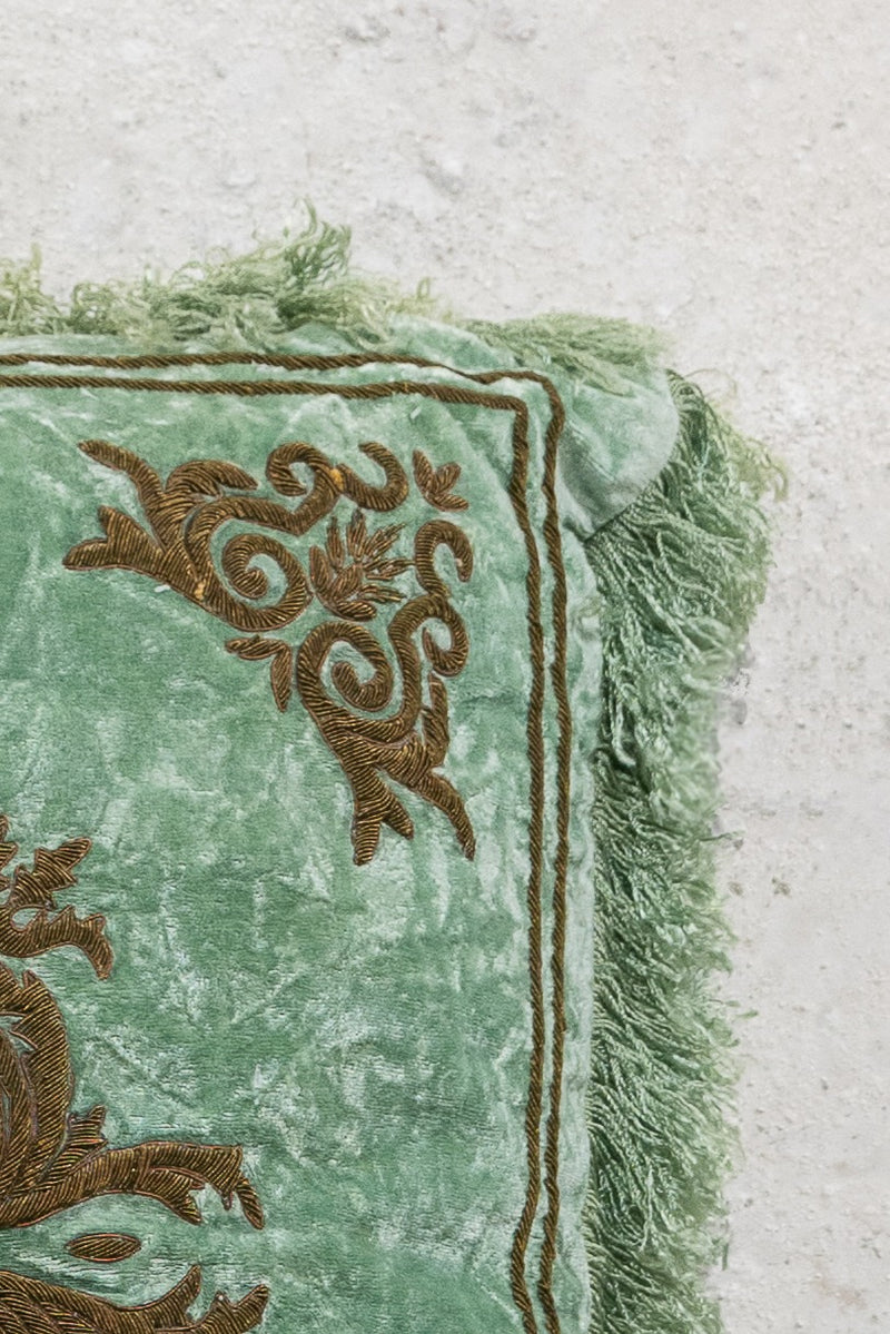 CUSHION - MINTGREEN - ZARDOZI