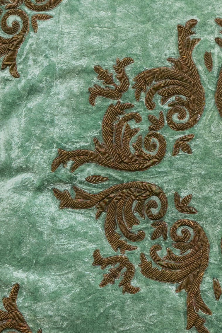 CUSHION - MINTGREEN - ZARDOZI