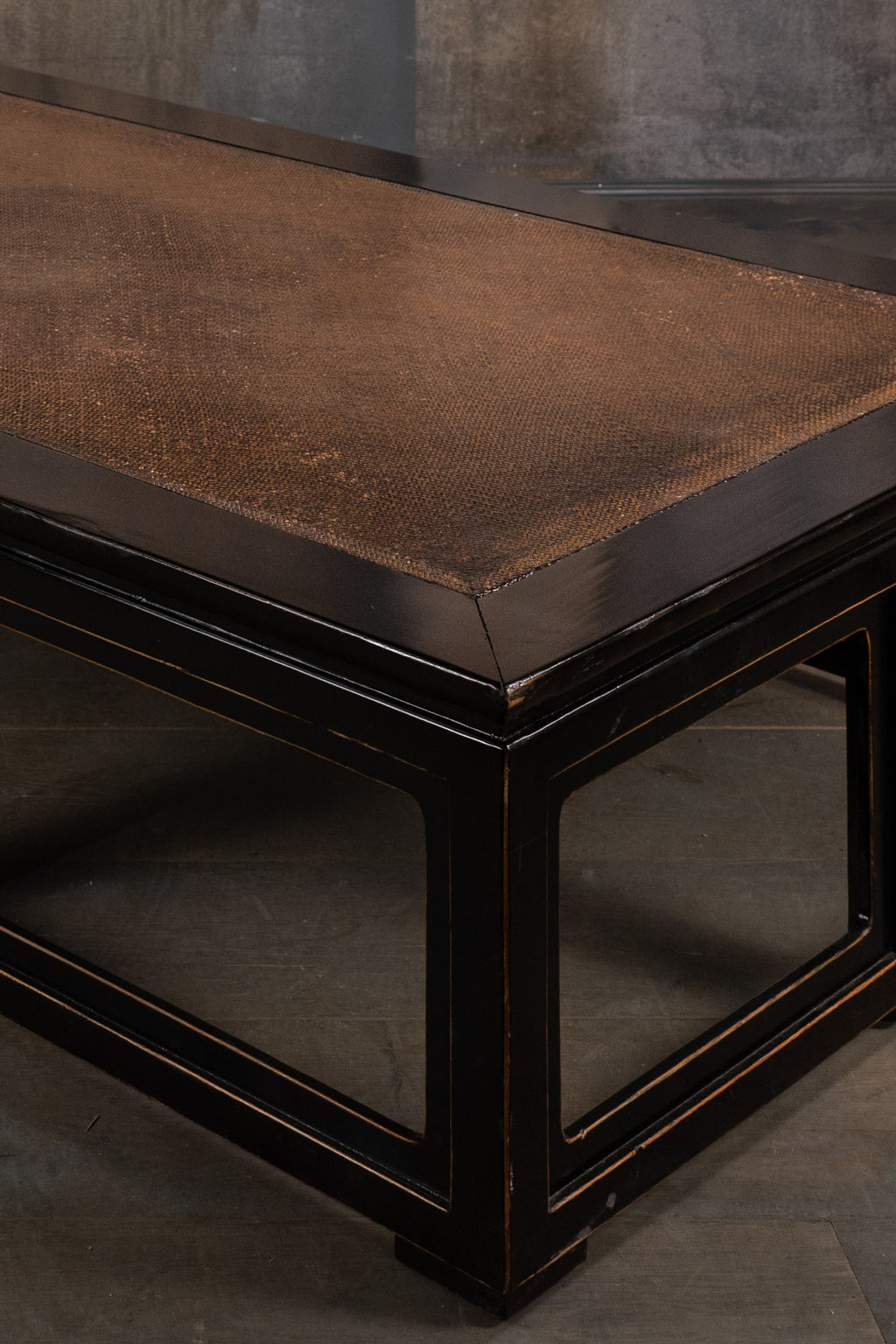 COFFEE TABLE - BLACK/ROTAN