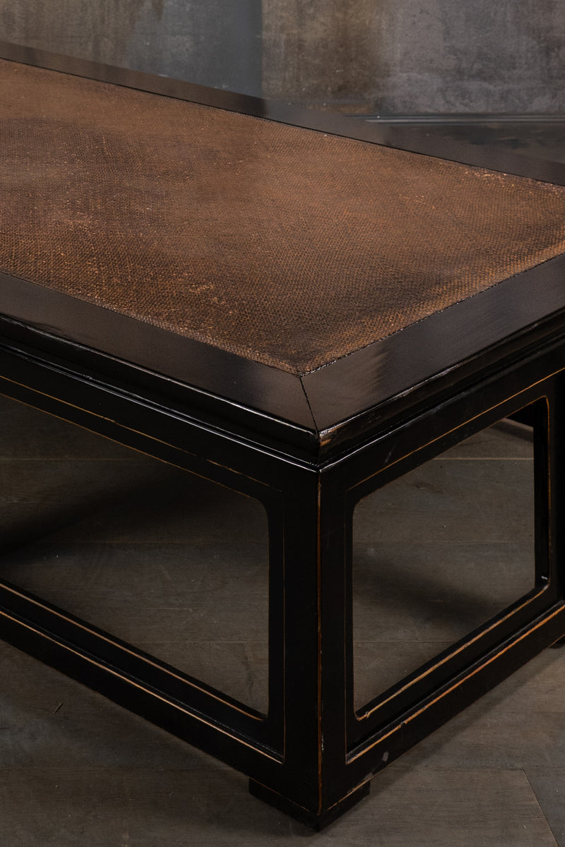 COFFEE TABLE - BLACK/ROTAN