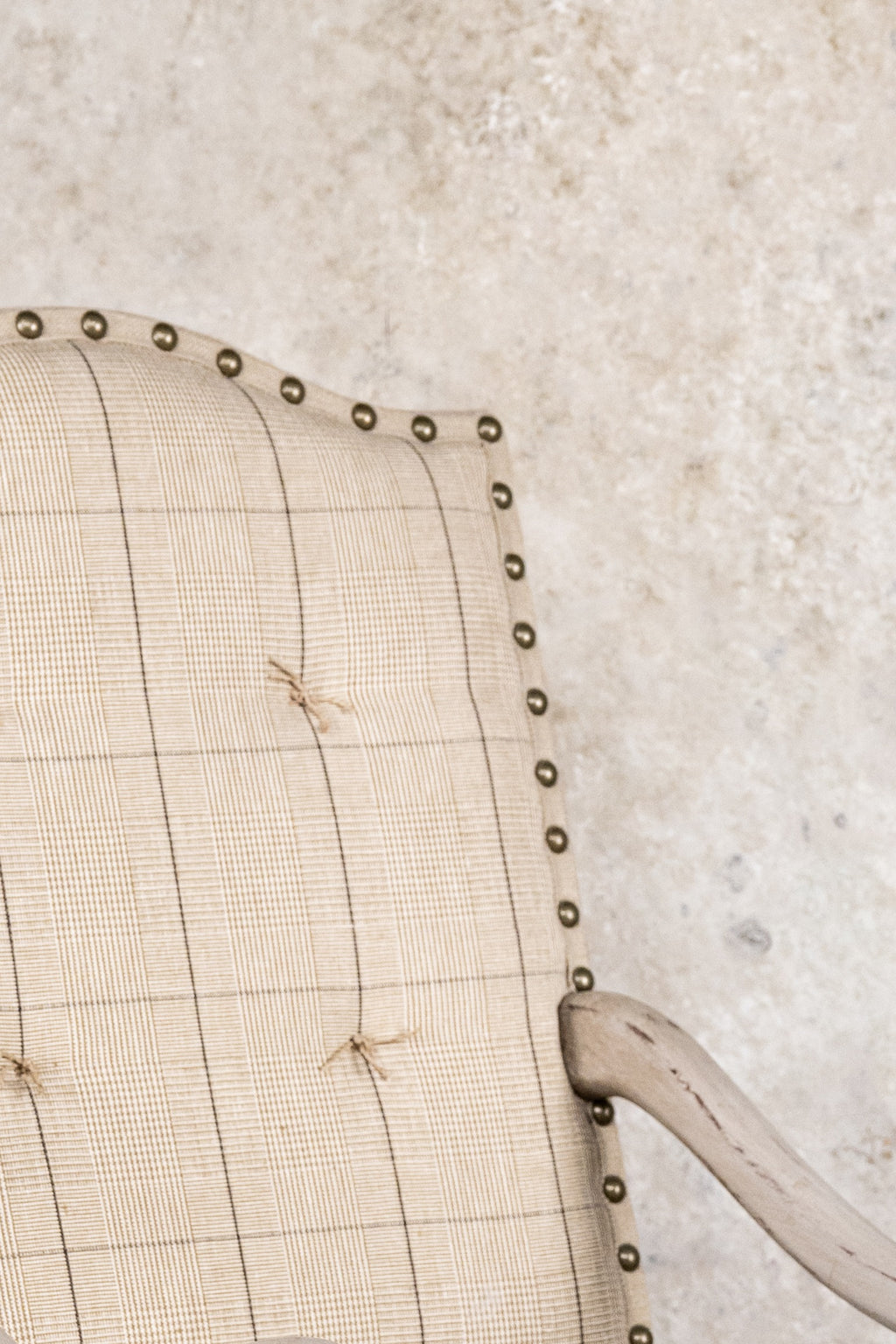 ARMRESTCHAIR - BEIGE GRID - SET OF 2