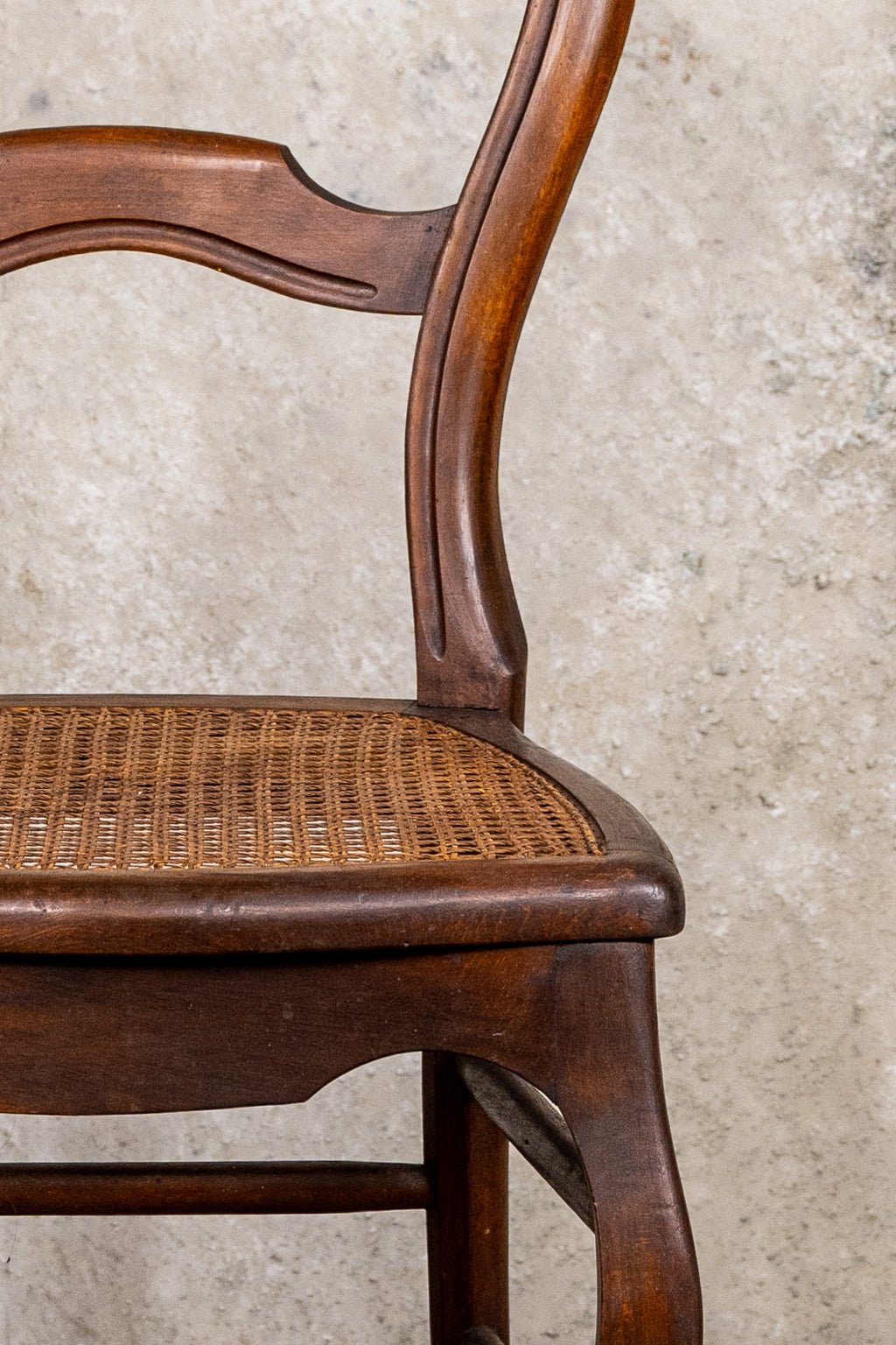 CHAIRS - WOODEN WITH ROTAN SEATING - SET OF 2