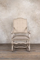 ARMRESTCHAIR - BEIGE GRID - SET OF 2