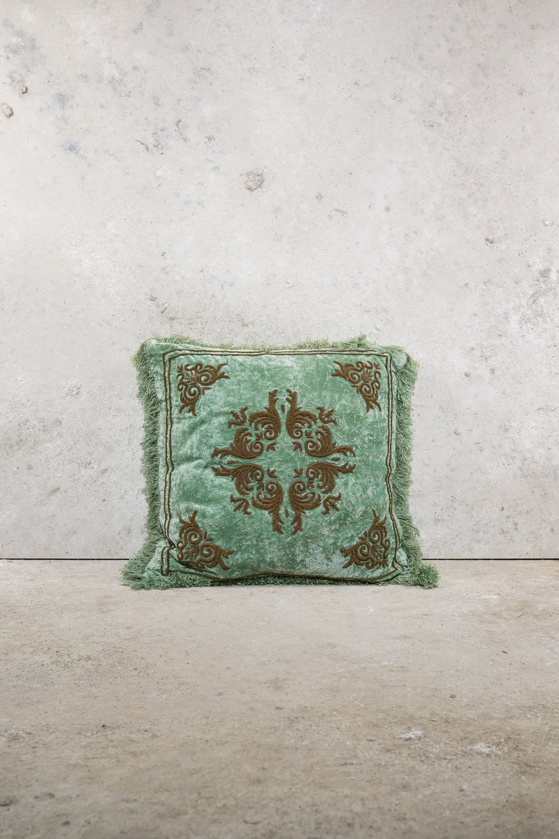 CUSHION - MINTGREEN - ZARDOZI