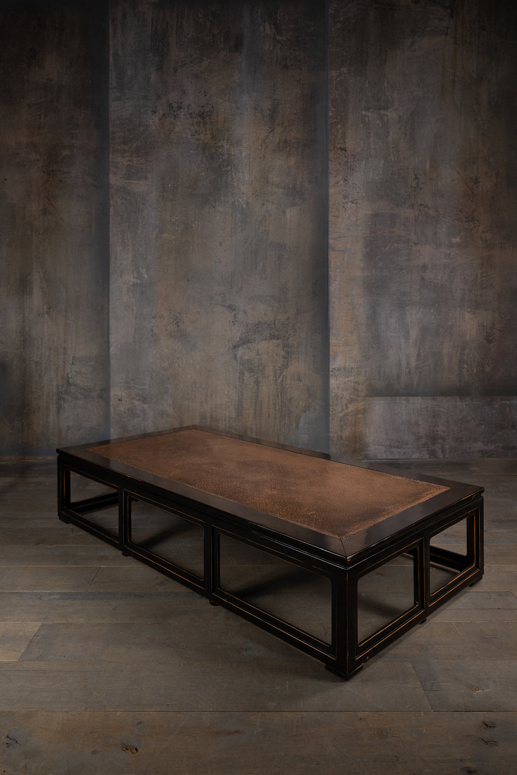 COFFEE TABLE - BLACK/ROTAN