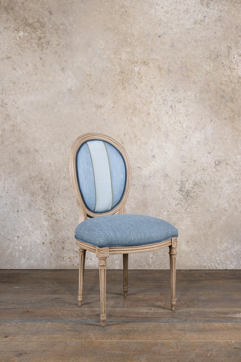 STOELEN - BLAUW - SET VAN 6 MET KUSSEN