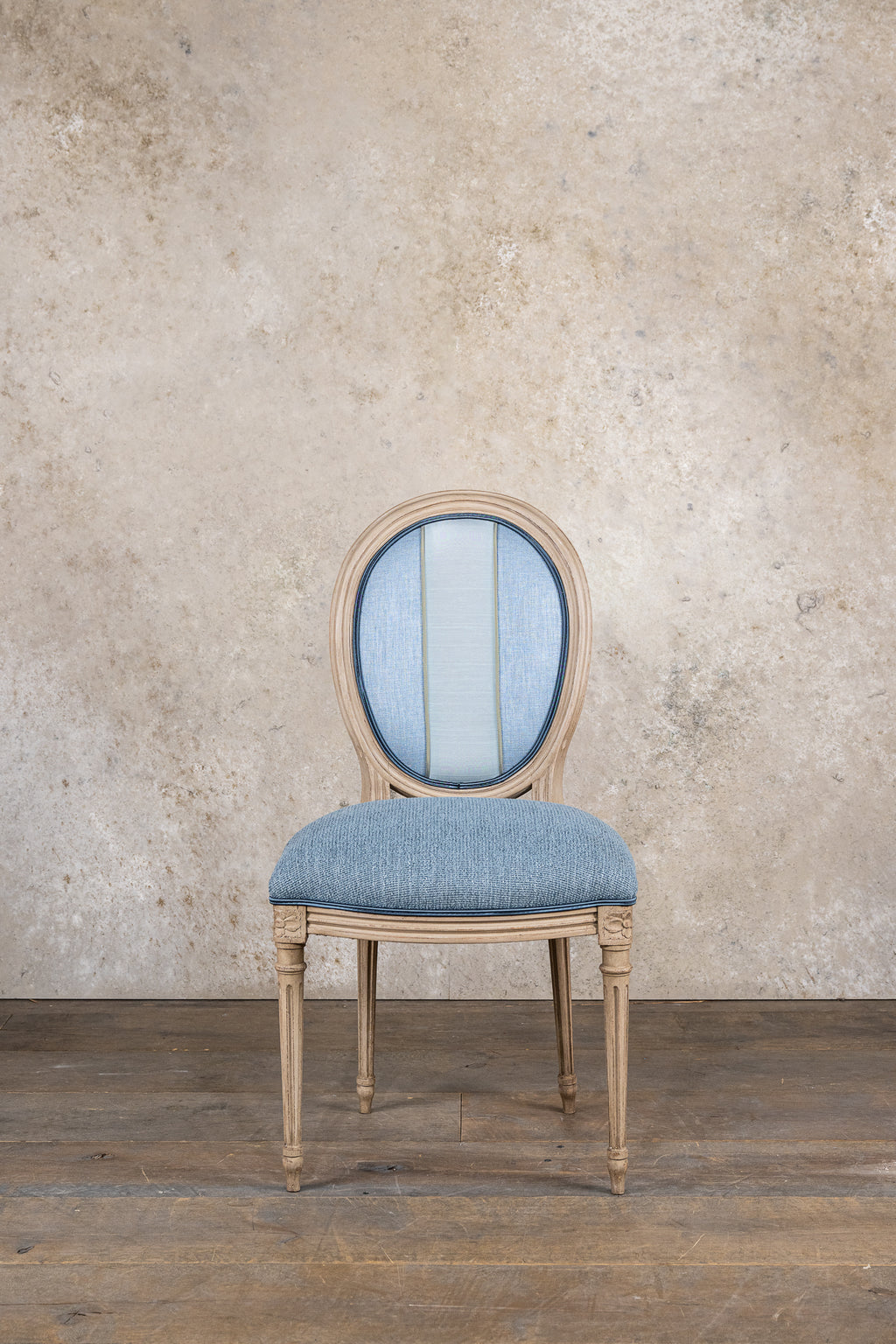 STOELEN - BLAUW - SET VAN 6 MET KUSSEN