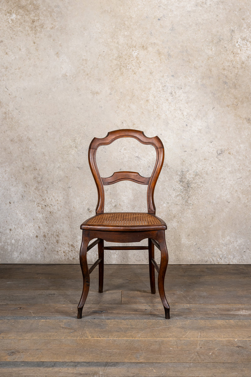 CHAIRS - WOODEN WITH ROTAN SEATING - SET OF 2