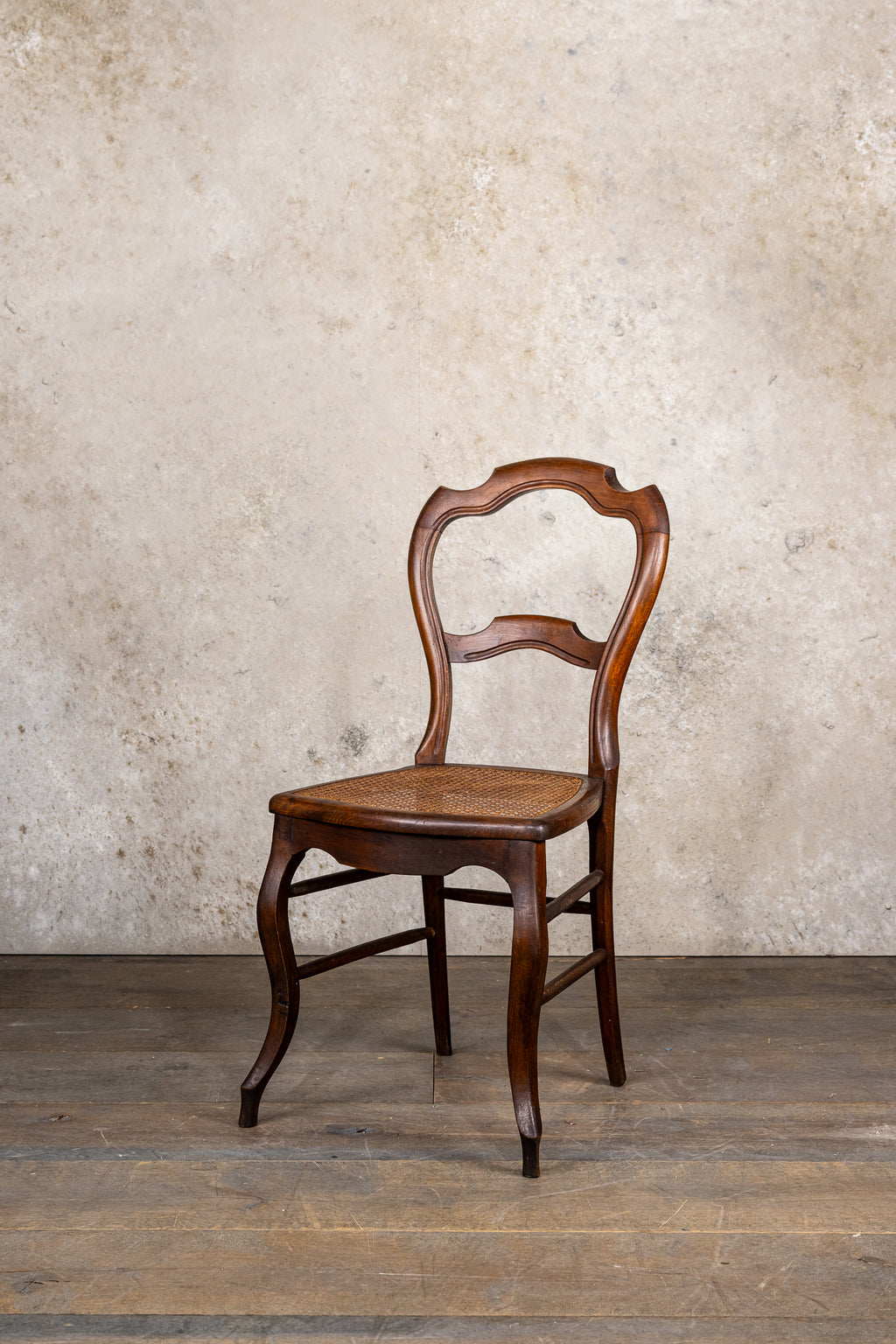 CHAIRS - WOODEN WITH ROTAN SEATING - SET OF 2